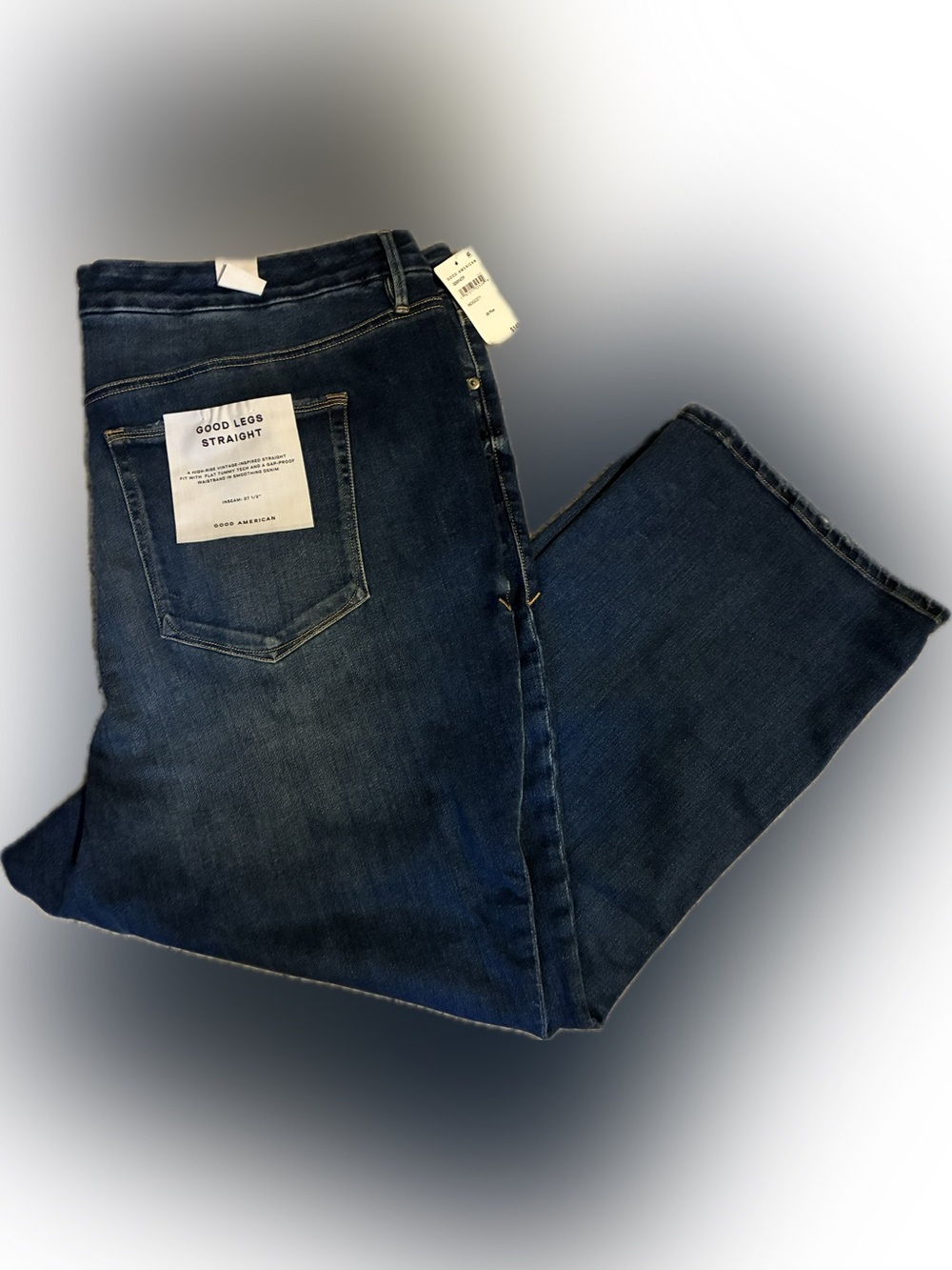 Good American Women's High Rise aStraight Leg Jeans - Dark Indigo